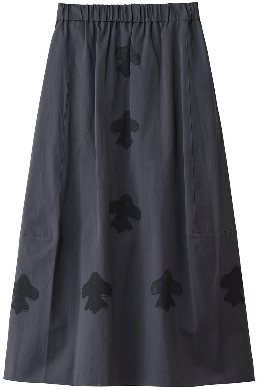 【プレインピープル/PLAIN PEOPLE】の綿麻高密度ツイルビスコチートバルーンスカート インテリア・キッズ・メンズ・レディースファッション・服の通販 founy(ファニー) 　ファッション　Fashion　レディースファッション　Fashion for Women　スカート　Skirts　ロングスカート　Long Skirts / Maxi & Midi Skirts　バルーン　Balloon, Balloon Silhouette　フラワー　Flower, Floral　プリント　Print, Printed Pattern　リネン　Linen, Linen Fabric　ロング　Long, Long-Length　グレー×ブラック|ID: prp329100004720743 ipo3291000000034544255