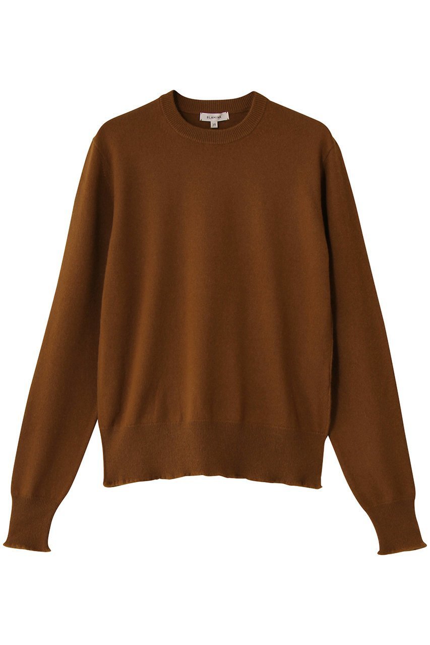 【ブラミンク/BLAMINK】のクルーネックロングスリーブニット インテリア・キッズ・メンズ・レディースファッション・服の通販 founy(ファニー) 　ファッション　Fashion　レディースファッション　Fashion for Women　トップス・カットソー　Cut & Sew Tops　ニット　Knit Tops & Sweaters　カジュアルプルオーバー・ニットトップス　Pullovers & Knit Tops / Casual Pullovers　おすすめ　Recommended / Our Picks　ベーシック　Basic, Essential　ワイド　Wide, Wide Fit　新作・新入荷　New Arrivals / New In　ミッドブラウン|ID: prp329100004720755 ipo3291000000034114007