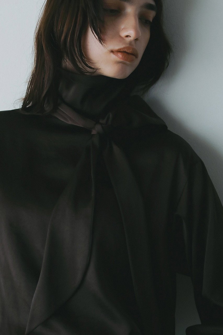 【ハー/HER.】の【10/9 0:00販売開始】ヴィンテージサテンリボンブラウス 人気、トレンドファッション・服の通販 founy(ファニー) 　ファッション　Fashion　レディースファッション　Fashion for Women　トップス・カットソー　Cut & Sew Tops　シャツ・ブラウス・オフィスカジュアル　Elegant Blouses & Button-Ups　おすすめ　Recommended / Our Picks　サテン　Satin, Glossy Fabric　スリーブ　Sleeve, Long Sleeve / Short Sleeve　トレンド　Trend, Trending Now　ハイネック　High Neck, Mock Neck　リボン　Ribbon, Bow　リラックス　Relax, Relaxed Fit　ロング　Long, Long-Length　新作・新入荷　New Arrivals / New In　other-5|ID: prp329100004721422 ipo3291000000034121538