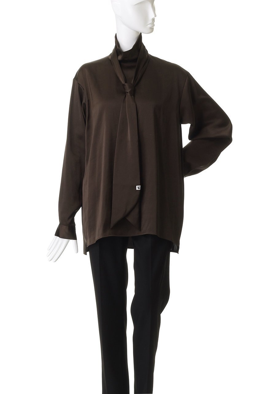 【ハー/HER.】のヴィンテージサテンリボンブラウス 人気、トレンドファッション・服の通販 founy(ファニー) 　ファッション　Fashion　レディースファッション　Fashion for Women　トップス・カットソー　Cut & Sew Tops　シャツ・ブラウス・オフィスカジュアル　Elegant Blouses & Button-Ups　おすすめ　Recommended / Our Picks　サテン　Satin, Glossy Fabric　スリーブ　Sleeve, Long Sleeve / Short Sleeve　トレンド　Trend, Trending Now　ハイネック　High Neck, Mock Neck　リボン　Ribbon, Bow　リラックス　Relax, Relaxed Fit　ロング　Long, Long-Length　other-4|ID: prp329100004721422 ipo3291000000034154496