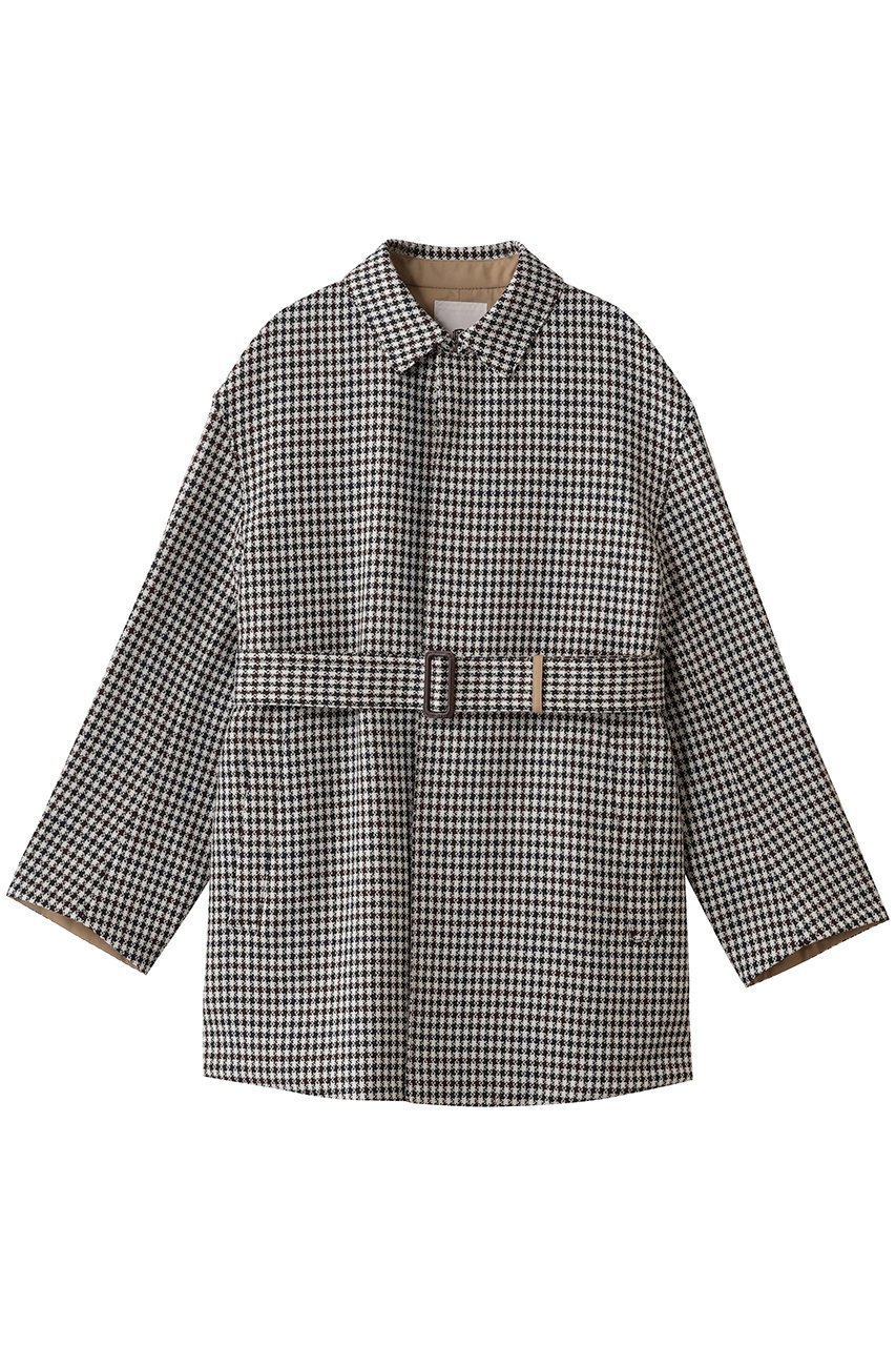 【ブラミンク/BLAMINK】のチェックベルテッドハーフコート 人気、トレンドファッション・服の通販 founy(ファニー) 　ファッション　Fashion　レディースファッション　Fashion for Women　アウター　Coat / Outerwear Collection　コート・ロングコート・ピーコート　Long Coats, Peacoats & More　おすすめ　Recommended / Our Picks　ショート　Short, Short Length　チェック　Check, Plaid, Tartan　ハーフ　Half, Half-Length　エレガント 上品　Elegant　新作・新入荷　New Arrivals / New In　 other-1|ID: prp329100004721426 ipo3291000000034121569