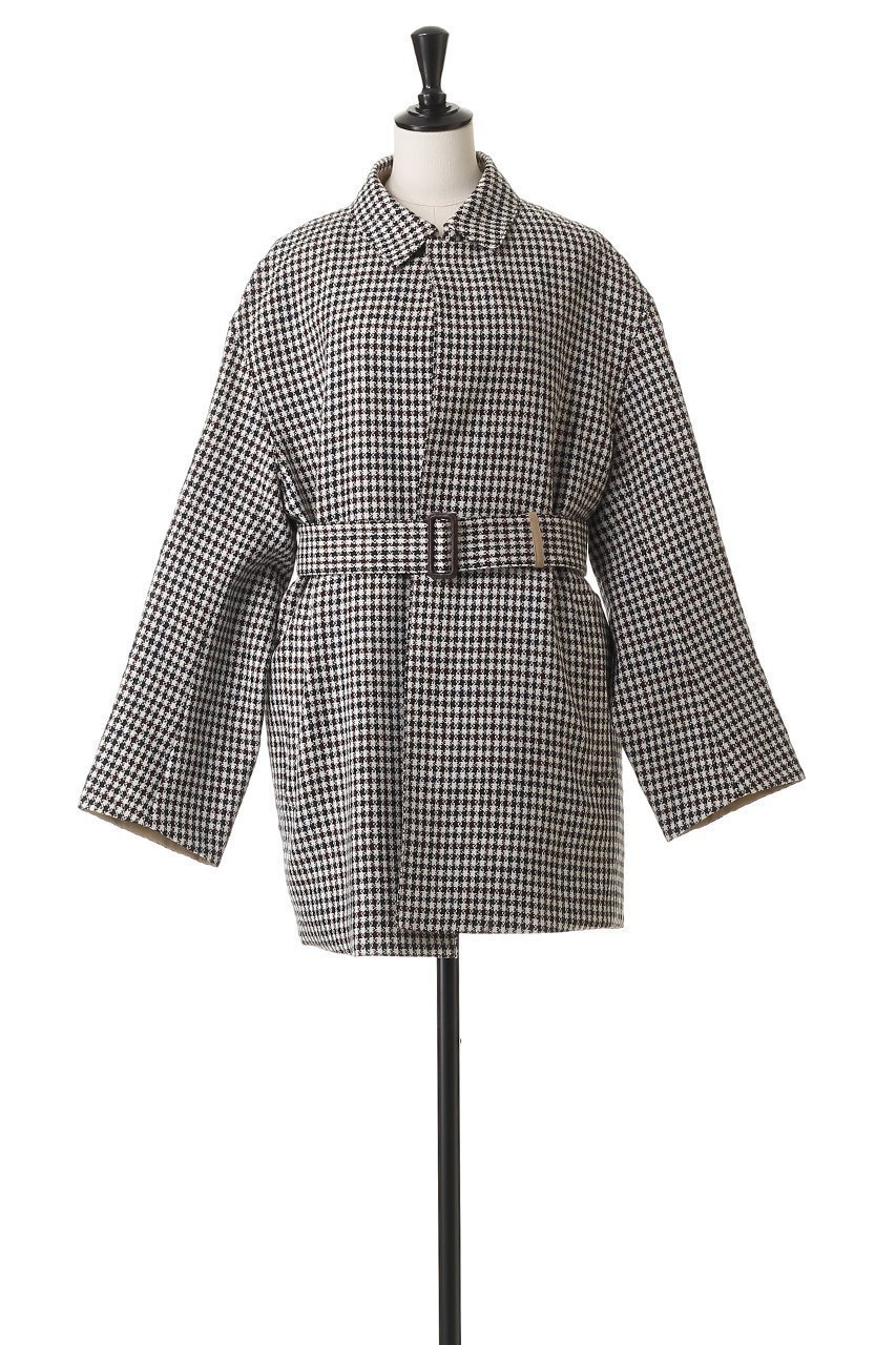 【ブラミンク/BLAMINK】のチェックベルテッドハーフコート 人気、トレンドファッション・服の通販 founy(ファニー) 　ファッション　Fashion　レディースファッション　Fashion for Women　アウター　Coat / Outerwear Collection　コート・ロングコート・ピーコート　Long Coats, Peacoats & More　おすすめ　Recommended / Our Picks　ショート　Short, Short Length　チェック　Check, Plaid, Tartan　ハーフ　Half, Half-Length　エレガント 上品　Elegant　新作・新入荷　New Arrivals / New In　other-2|ID: prp329100004721426 ipo3291000000034121571