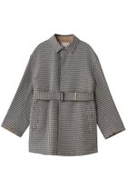 【ブラミンク/BLAMINK】のチェックベルテッドハーフコート ブラック|ID: prp329100004721426 ipo3291000000036129076