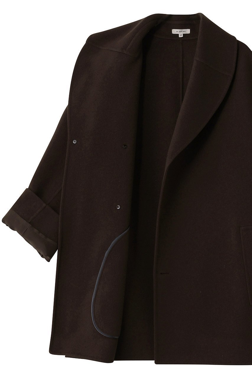 【ブラミンク/BLAMINK】のダブルフェイスショールカラーコート 人気、トレンドファッション・服の通販 founy(ファニー) 　ファッション　Fashion　レディースファッション　Fashion for Women　アウター　Coat / Outerwear Collection　コート・ロングコート・ピーコート　Long Coats, Peacoats & More　クラシカル　Classical, Vintage-Inspired　クラシック　Classic, Timeless Style　ショール　Shawl, Wrap　トレンド　Trend, Trending Now　フロント　Front, Front Design　ロング　Long, Long-Length　ワイド　Wide, Wide Fit　エレガント 上品　Elegant　新作・新入荷　New Arrivals / New In　other-6|ID: prp329100004721428 ipo3291000000034121589
