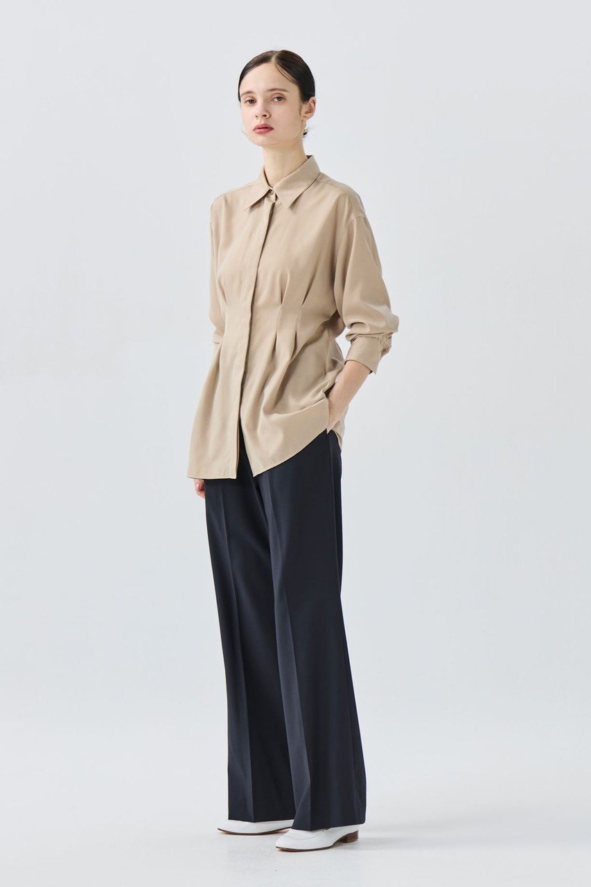 【ティーチ/TEECHI】のインバーテッドタックブラウス 人気、トレンドファッション・服の通販 founy(ファニー) 　ファッション　Fashion　レディースファッション　Fashion for Women　トップス・カットソー　Cut & Sew Tops　シャツ・ブラウス・オフィスカジュアル　Elegant Blouses & Button-Ups　おすすめ　Recommended / Our Picks　とろみ　Fluid, Flowy Fabric　サテン　Satin, Glossy Fabric　スリーブ　Sleeve, Long Sleeve / Short Sleeve　デスク　Desk, Work Desk　ドレープ　Drape, Draping Fabric　ドロップ　Drop Shoulder, Dropped Style　モダン　Modern, Contemporary　リラックス　Relax, Relaxed Fit　ロング　Long, Long-Length　ワーク　Workwear, Utility Style　エレガント 上品　Elegant　新作・新入荷　New Arrivals / New In　洗える　Machine Washable　other-7|ID: prp329100004722621 ipo3291000000034133314