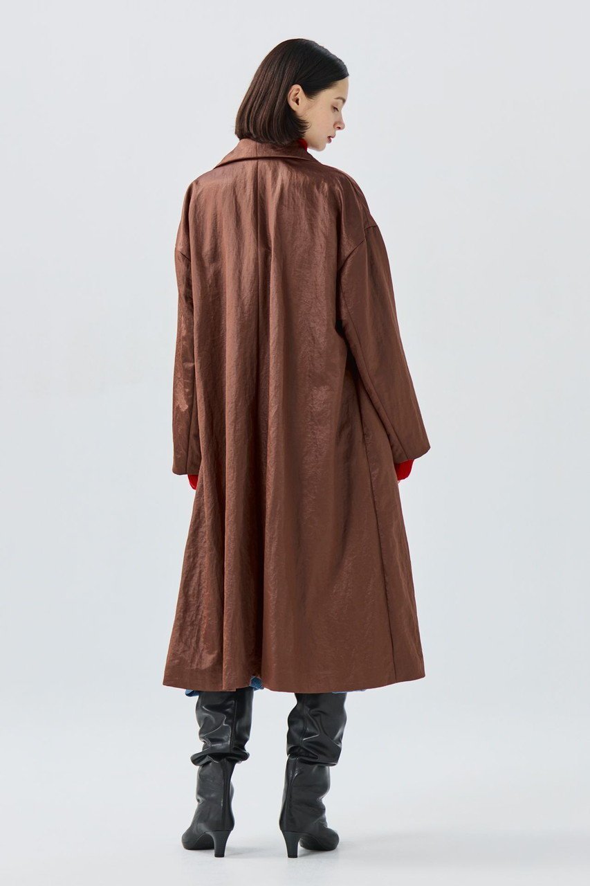 【ティーチ/TEECHI】のドレープコート 人気、トレンドファッション・服の通販 founy(ファニー) 　ファッション　Fashion　レディースファッション　Fashion for Women　アウター　Coat / Outerwear Collection　コート・ロングコート・ピーコート　Long Coats, Peacoats & More　コーティング　Coating, Coated Finish　サテン　Satin, Glossy Fabric　ショルダー　Shoulder, Shoulder Strap　タンブラー　Tumbler, Travel Mug　ドレープ　Drape, Draping Fabric　ドロップ　Drop Shoulder, Dropped Style　リラックス　Relax, Relaxed Fit　ロング　Long, Long-Length　ヴィンテージ　Vintage Style　新作・新入荷　New Arrivals / New In　ビジネス 仕事 通勤　Business / Work / Commuting　other-4|ID: prp329100004722624 ipo3291000000034133339