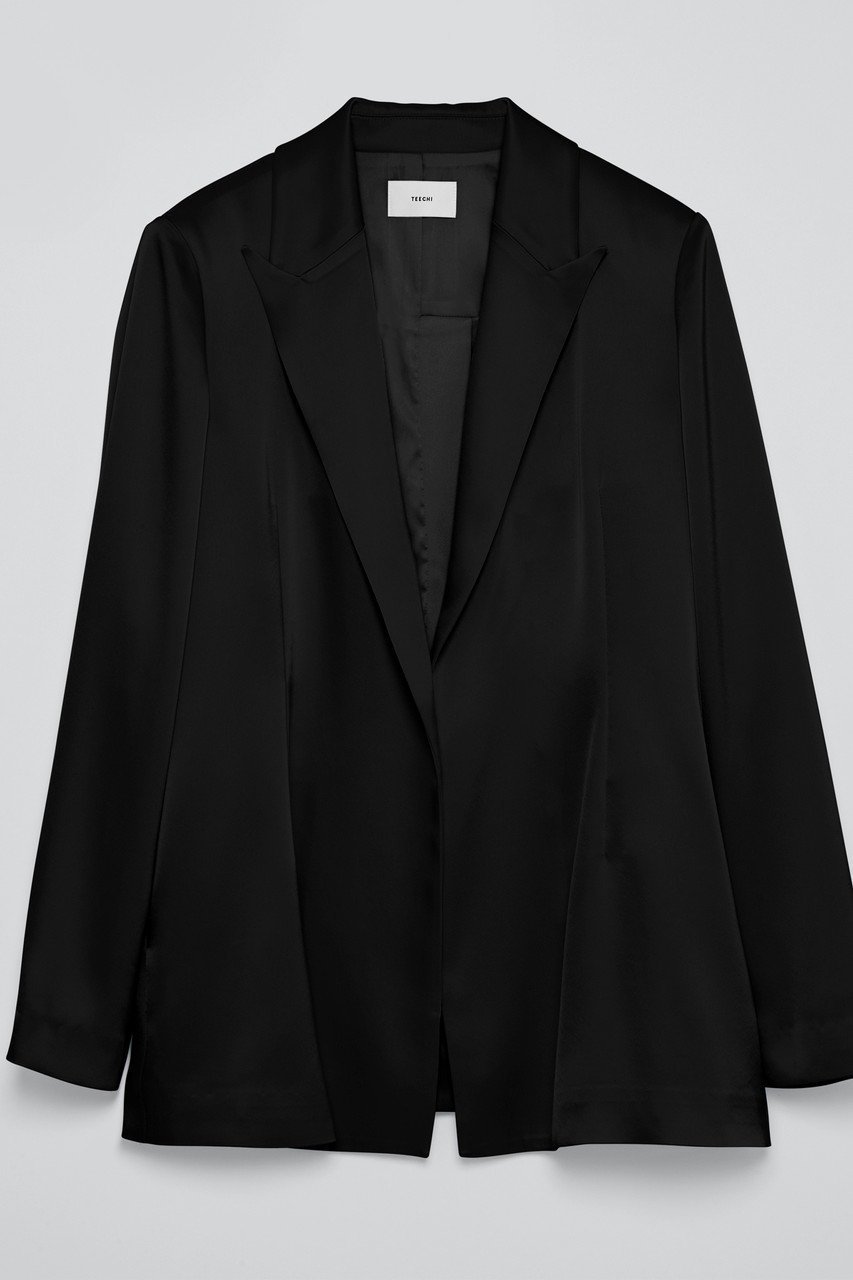 【ティーチ/TEECHI】のサテンジャケット インテリア・キッズ・メンズ・レディースファッション・服の通販 founy(ファニー) 　ファッション　Fashion　レディースファッション　Fashion for Women　アウター　Coat / Outerwear Collection　レディースジャケット・軽アウター　Jackets　サテン　Satin, Glossy Fabric　シルク　Silk, 100% Silk　ジャケット　Jacket, Outerwear　セットアップ　Set-Up, Coordinated Outfit　ダブル　Double, Double-Breasted　なめらか　Smooth, Silky Texture　エレガント 上品　Elegant　新作・新入荷　New Arrivals / New In　ブラック|ID: prp329100004722625 ipo3291000000034133344