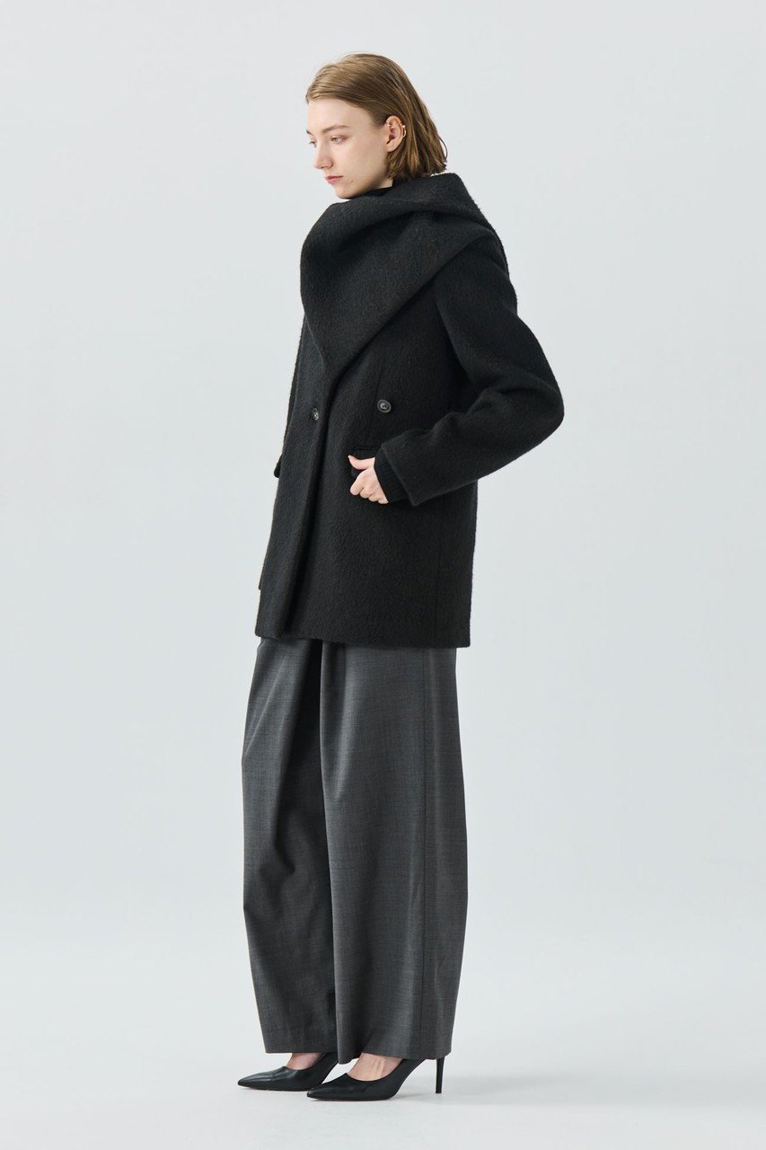 【ティーチ/TEECHI】のウールミックスシャギーコート 人気、トレンドファッション・服の通販 founy(ファニー) 　ファッション　Fashion　レディースファッション　Fashion for Women　アウター　Coat / Outerwear Collection　コート・ロングコート・ピーコート　Long Coats, Peacoats & More　シェイプ　Shape, Slim Fit　ショート　Short, Short Length　スニーカー　Sneakers, Trainers　スマート　Smart, Elegant　デニム　Denim, Jeans Material　バランス　Balance, Style Balance　フロント　Front, Front Design　ボックス　Boxy, Box Shape　防寒　Cold Protection, Winter-Ready　マフラー　Scarf, Muffler　other-4|ID: prp329100004722627 ipo3291000000035983519