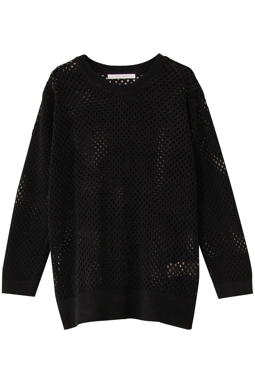 【プレインピープル/PLAIN PEOPLE】のモールニットプルオーバー インテリア・キッズ・メンズ・レディースファッション・服の通販 founy(ファニー) 　ファッション　Fashion　レディースファッション　Fashion for Women　トップス・カットソー　Cut & Sew Tops　ニット　Knit Tops & Sweaters　カジュアルプルオーバー・ニットトップス　Pullovers & Knit Tops / Casual Pullovers　おすすめ　Recommended / Our Picks　インナー　Innerwear　ベーシック　Basic, Essential　メッシュ　Mesh, Net Fabric　新作・新入荷　New Arrivals / New In　ブラック|ID: prp329100004722634 ipo3291000000034133407