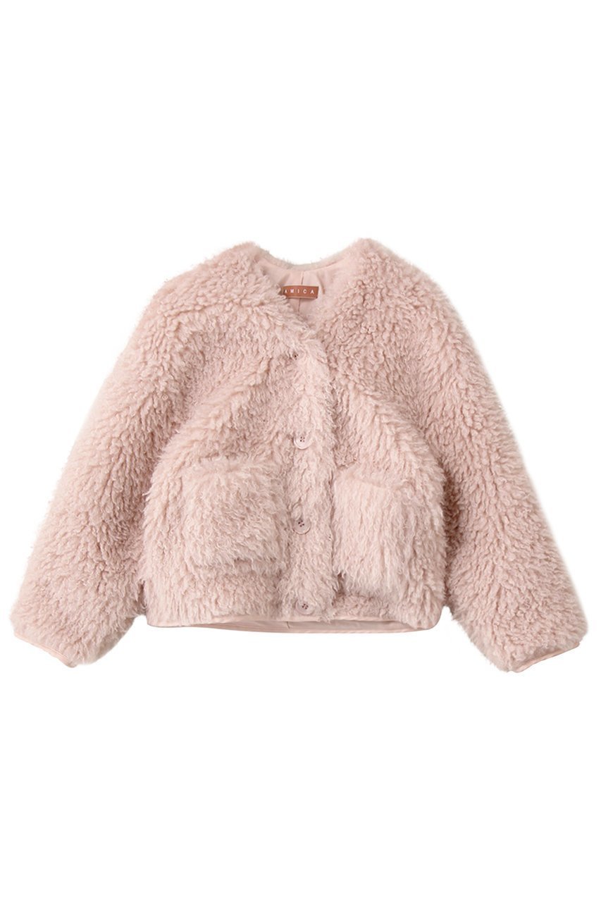 【アミカ/AMICA / KIDS】の【KIDS】プードルコートキッズ インテリア・キッズ・メンズ・レディースファッション・服の通販 founy(ファニー) 　ファッション　Fashion　キッズファッション　Fashion for Kids　アウター　Coat Outerwear /Kids　サテン　Satin, Glossy Fabric　ストレッチ　Stretch, Stretchy Fabric　エレガント 上品　Elegant　冬　Winter / This Winter　新作・新入荷　New Arrivals / New In　ピンク(6Y-8Y)|ID: prp329100004722640 ipo3291000000034133452
