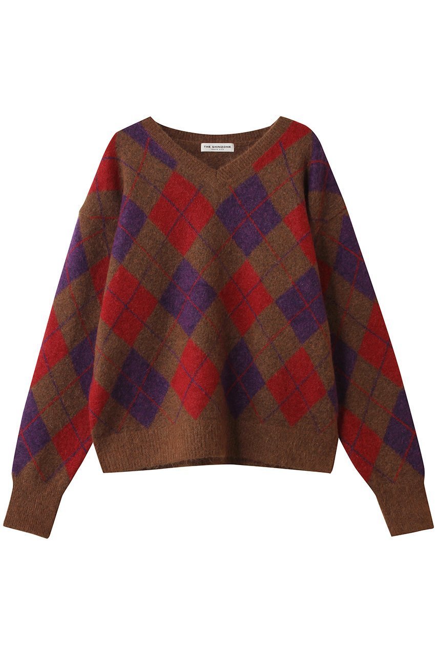 【シンゾーン/Shinzone】のアーガイルニットプルオーバー インテリア・キッズ・メンズ・レディースファッション・服の通販 founy(ファニー) 　ファッション　Fashion　レディースファッション　Fashion for Women　トップス・カットソー　Cut & Sew Tops　ニット　Knit Tops & Sweaters　カジュアルプルオーバー・ニットトップス　Pullovers & Knit Tops / Casual Pullovers　バランス　Balance, Style Balance　ボトム　Bottoms, Lower Wear　再入荷　Restock / Back in Stock　A/W・秋冬　Autumn/Winter　ブラウン|ID: prp329100004722643 ipo3291000000034144370