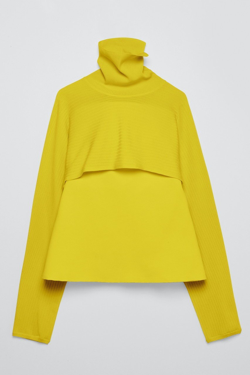 【ティーチ/TEECHI】のペプラムプルオーバーニット インテリア・キッズ・メンズ・レディースファッション・服の通販 founy(ファニー) 　ファッション　Fashion　レディースファッション　Fashion for Women　トップス・カットソー　Cut & Sew Tops　ニット　Knit Tops & Sweaters　カジュアルプルオーバー・ニットトップス　Pullovers & Knit Tops / Casual Pullovers　アクセサリー　Fashion Accessories　アンサンブル　Ensemble Set　キュプラ　Cupro, Eco Fabric　ストレッチ　Stretch, Stretchy Fabric　ビスチェ　Bustier, Corset Top　フォルム　Silhouette, Form　ペプラム　Peplum, Flared Hem　ボレロ　Bolero, Short Cardigan　エレガント 上品　Elegant　イエロー|ID: prp329100004722656 ipo3291000000036049274