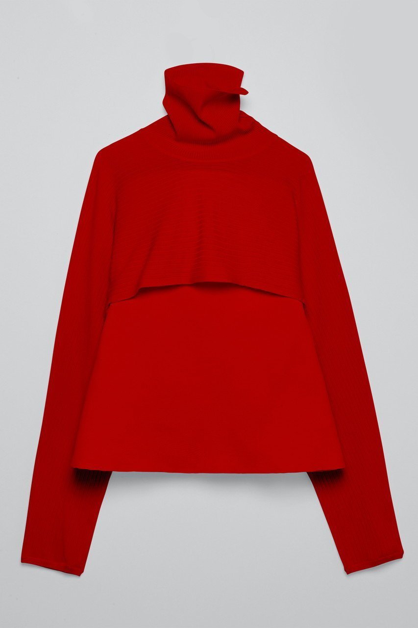 【ティーチ/TEECHI】のペプラムプルオーバーニット インテリア・キッズ・メンズ・レディースファッション・服の通販 founy(ファニー) 　ファッション　Fashion　レディースファッション　Fashion for Women　トップス・カットソー　Cut & Sew Tops　ニット　Knit Tops & Sweaters　カジュアルプルオーバー・ニットトップス　Pullovers & Knit Tops / Casual Pullovers　アクセサリー　Fashion Accessories　アンサンブル　Ensemble Set　キュプラ　Cupro, Eco Fabric　ストレッチ　Stretch, Stretchy Fabric　ビスチェ　Bustier, Corset Top　フォルム　Silhouette, Form　ペプラム　Peplum, Flared Hem　ボレロ　Bolero, Short Cardigan　エレガント 上品　Elegant　レッド|ID: prp329100004722656 ipo3291000000036049275