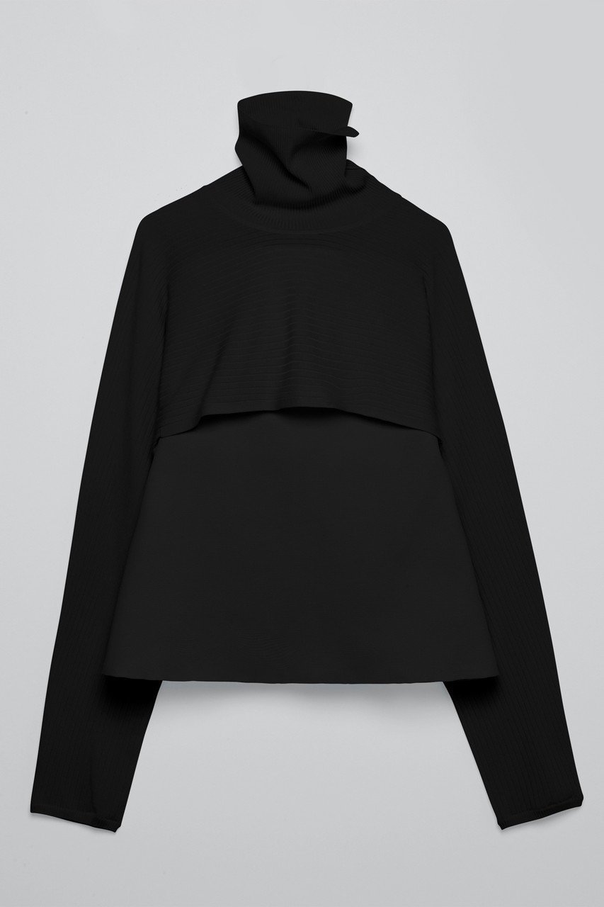 【ティーチ/TEECHI】のペプラムプルオーバーニット インテリア・キッズ・メンズ・レディースファッション・服の通販 founy(ファニー) 　ファッション　Fashion　レディースファッション　Fashion for Women　トップス・カットソー　Cut & Sew Tops　ニット　Knit Tops & Sweaters　カジュアルプルオーバー・ニットトップス　Pullovers & Knit Tops / Casual Pullovers　アクセサリー　Fashion Accessories　アンサンブル　Ensemble Set　キュプラ　Cupro, Eco Fabric　ストレッチ　Stretch, Stretchy Fabric　ビスチェ　Bustier, Corset Top　フォルム　Silhouette, Form　ペプラム　Peplum, Flared Hem　ボレロ　Bolero, Short Cardigan　エレガント 上品　Elegant　ブラック|ID: prp329100004722656 ipo3291000000036049276