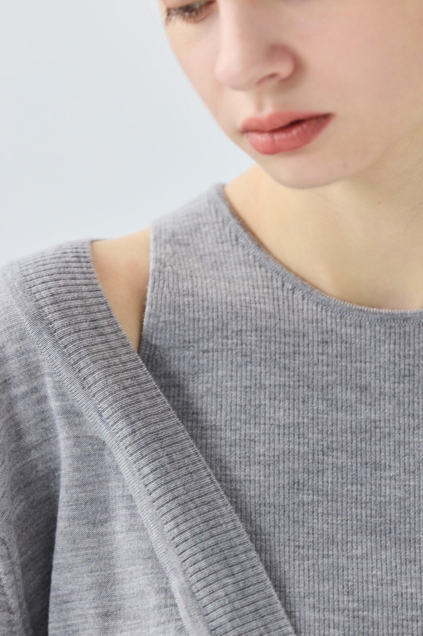 【ティーチ/TEECHI】のレイヤードプルオーバーニット 人気、トレンドファッション・服の通販 founy(ファニー) 　ファッション　Fashion　レディースファッション　Fashion for Women　トップス・カットソー　Cut & Sew Tops　ニット　Knit Tops & Sweaters　カジュアルプルオーバー・ニットトップス　Pullovers & Knit Tops / Casual Pullovers　抗菌　Antibacterial, Bacteria-Resistant　シンプル　Simple, Minimal　スリット　Slit, Slit Detail　おすすめ　Recommended / Our Picks　新作・新入荷　New Arrivals / New In　other-5|ID: prp329100004722658 ipo3291000000034133600