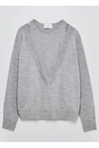 【ティーチ/TEECHI】のレイヤードプルオーバーニット グレー|ID: prp329100004722658 ipo3291000000036049287