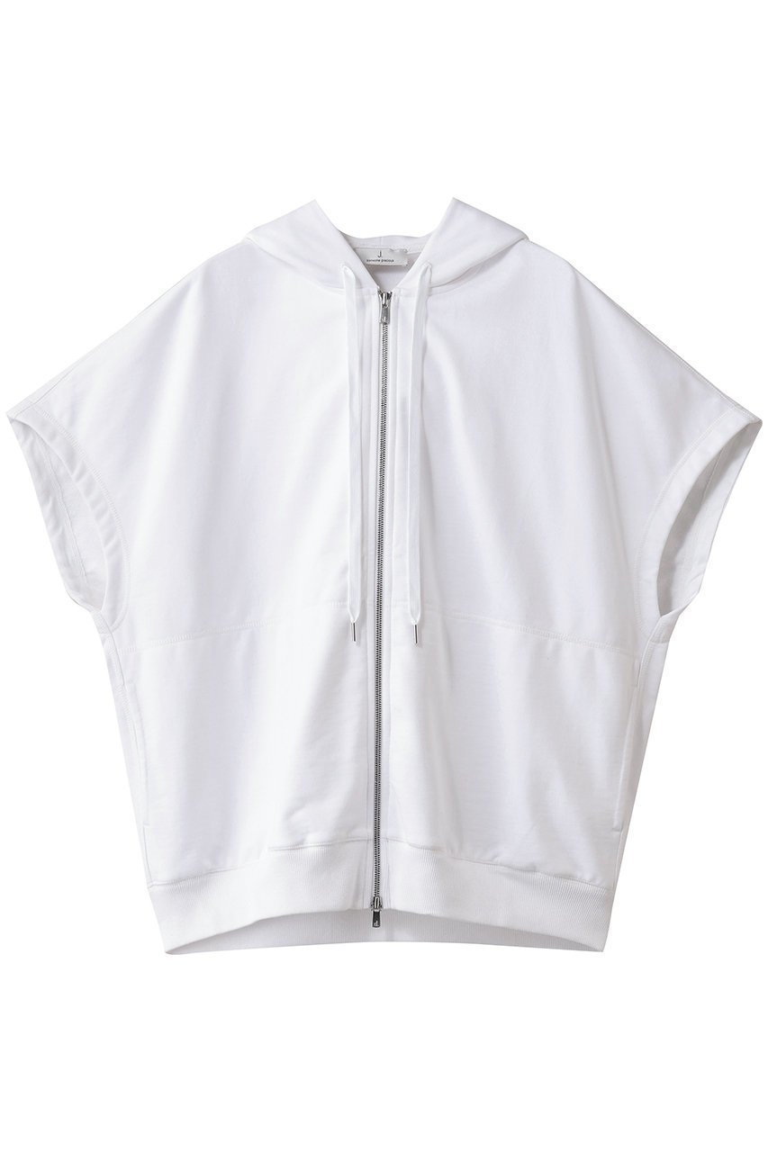 【ジェイドット/j.】のプレミアム裏毛ハーフ袖フーディ インテリア・キッズ・メンズ・レディースファッション・服の通販 founy(ファニー) 　ファッション　Fashion　レディースファッション　Fashion for Women　トップス・カットソー　Cut & Sew Tops　シャツ・ブラウス・オフィスカジュアル　Elegant Blouses & Button-Ups　レディースパーカー・カジュアルフーディー　Casual Hoodies & Sweatshirts　ロングTシャツ・Tシャツ　Longline T-Shirts & Tees　スウェット・クルーネックトップス　Sweatshirts & Crewnecks / Relaxed Fit Sweat Tops　カットソー・ベーシックTシャツ　Cut-and-Sewn Tops / Stretch Tees & Basics　シンプル　Simple, Minimal　スリーブ　Sleeve, Long Sleeve / Short Sleeve　ハーフ　Half, Half-Length　プレミアム　Premium, High-End　ロング　Long, Long-Length　半袖　Short Sleeve, Half Sleeve　新作・新入荷　New Arrivals / New In　ホワイト|ID: prp329100004722662 ipo3291000000034133618