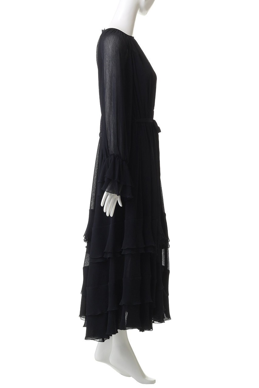 【ジェイドット/j.】のクレープジョーゼットフリルティアードドレス 人気、トレンドファッション・服の通販 founy(ファニー) 　ファッション　Fashion　レディースファッション　Fashion for Women　ワンピース　Dresses　フォーマル・パーティードレス・結婚式用ドレス　Elegant & Casual Dresses　チュニック　Tunic Tops & Dresses　エアリー　Airy Texture　ギャザー　Gathered, Ruffled　シアー　Sheer, See-Through　ジョーゼット　Georgette, Semi-Sheer Fabric　チュニック　Tunic, Long Top　ティアードワンピース　Tiered Dress, Flared Dress　パーティ　Party, Party Style　フリル　Frill, Ruffle　ペチコート　Petticoat, Underskirt　リボン　Ribbon, Bow　ロング　Long, Long-Length　新作・新入荷　New Arrivals / New In　other-3|ID: prp329100004722663 ipo3291000000034133633