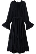 【ジェイドット/j.】のクレープジョーゼットフリルティアードドレス ネイビー|ID: prp329100004722663 ipo3291000000035870444