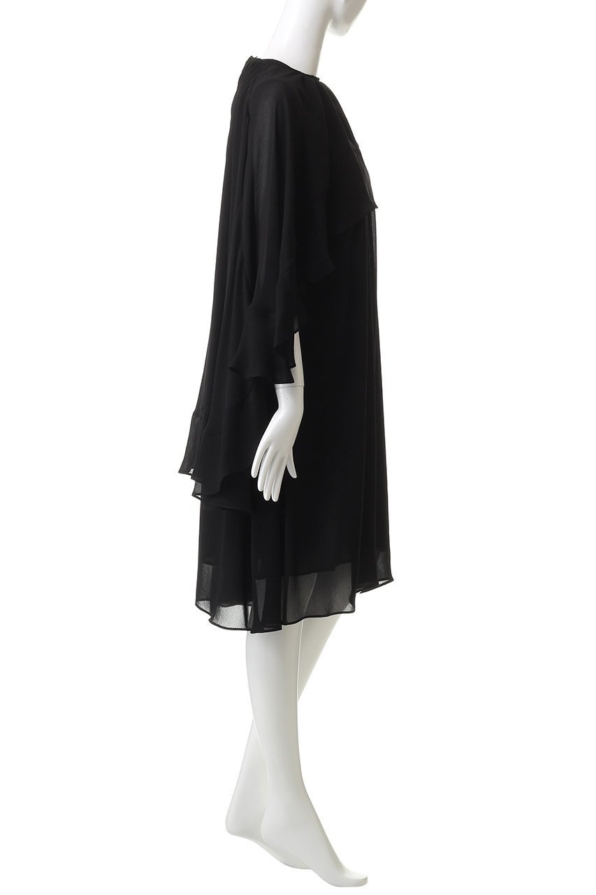 【ジェイドット/j.】のトリアセジョーゼットフリルドレスブラウス 人気、トレンドファッション・服の通販 founy(ファニー) 　ファッション　Fashion　レディースファッション　Fashion for Women　トップス・カットソー　Cut & Sew Tops　シャツ・ブラウス・オフィスカジュアル　Elegant Blouses & Button-Ups　ワンピース　Dresses　フォーマル・パーティードレス・結婚式用ドレス　Elegant & Casual Dresses　エアリー　Airy Texture　シアー　Sheer, See-Through　ジョーゼット　Georgette, Semi-Sheer Fabric　スリーブ　Sleeve, Long Sleeve / Short Sleeve　パーティ　Party, Party Style　フェミニン　Feminine, Girly　フリル　Frill, Ruffle　ロング　Long, Long-Length　新作・新入荷　New Arrivals / New In　other-3|ID: prp329100004722664 ipo3291000000034133644