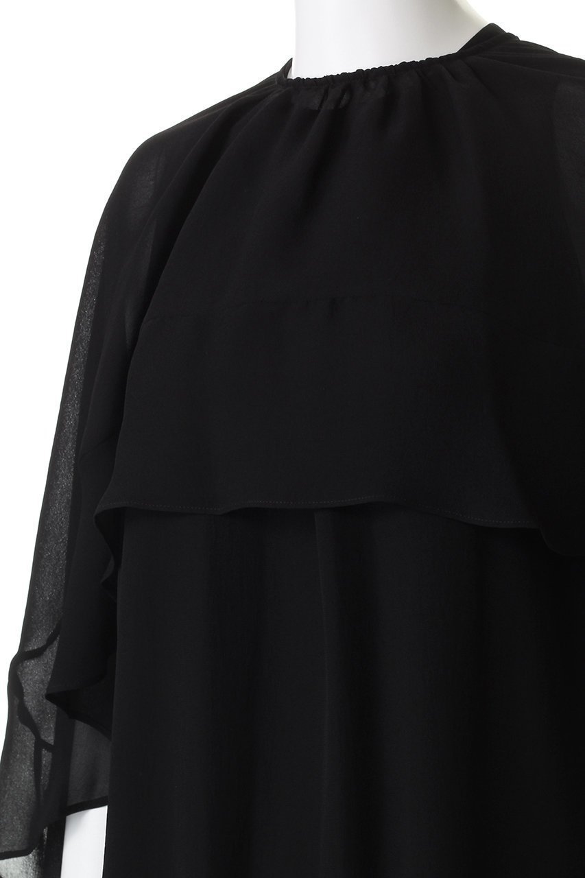 【ジェイドット/j.】のトリアセジョーゼットフリルドレスブラウス 人気、トレンドファッション・服の通販 founy(ファニー) 　ファッション　Fashion　レディースファッション　Fashion for Women　トップス・カットソー　Cut & Sew Tops　シャツ・ブラウス・オフィスカジュアル　Elegant Blouses & Button-Ups　ワンピース　Dresses　フォーマル・パーティードレス・結婚式用ドレス　Elegant & Casual Dresses　エアリー　Airy Texture　シアー　Sheer, See-Through　ジョーゼット　Georgette, Semi-Sheer Fabric　スリーブ　Sleeve, Long Sleeve / Short Sleeve　パーティ　Party, Party Style　フェミニン　Feminine, Girly　フリル　Frill, Ruffle　ロング　Long, Long-Length　新作・新入荷　New Arrivals / New In　other-5|ID: prp329100004722664 ipo3291000000034133646