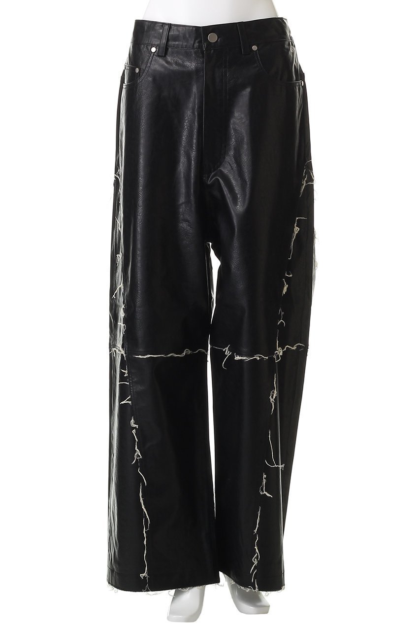 【メゾンスペシャル/MAISON SPECIAL】の【UNISEX】フリンジ切リ替エアーティフィシャルレザーパンツ 人気、トレンドファッション・服の通販 founy(ファニー) 　ファッション　Fashion　レディースファッション　Fashion for Women　パンツ　Pants & Trousers　ユニセックス　Unisex, Genderless　ストレッチ　Stretch, Stretchy Fabric　フェイクレザー　Faux Leather, PU Leather　フリンジ　Fringe, Tassel　リアル　Real, Realistic　新作・新入荷　New Arrivals / New In　other-2|ID: prp329100004722674 ipo3291000000034133733