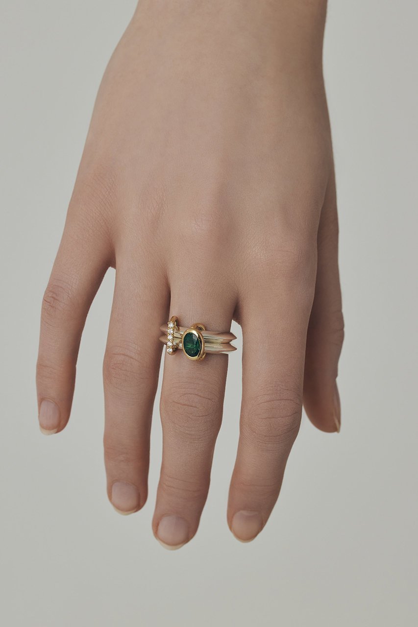 【エネイ/ENEY】の【受注生産】MEBUKI ダブルリング/エメラルド 人気、トレンドファッション・服の通販 founy(ファニー) 　ファッション　Fashion　レディースファッション　Fashion for Women　ジュエリー　Jewelry　シルバー　Silver, Metallic Silver　ストーン　Stone, Gem-Like　ダブル　Double, Double-Breasted　エレガント 上品　Elegant　other-2|ID: prp329100004725026 ipo3291000000035834314