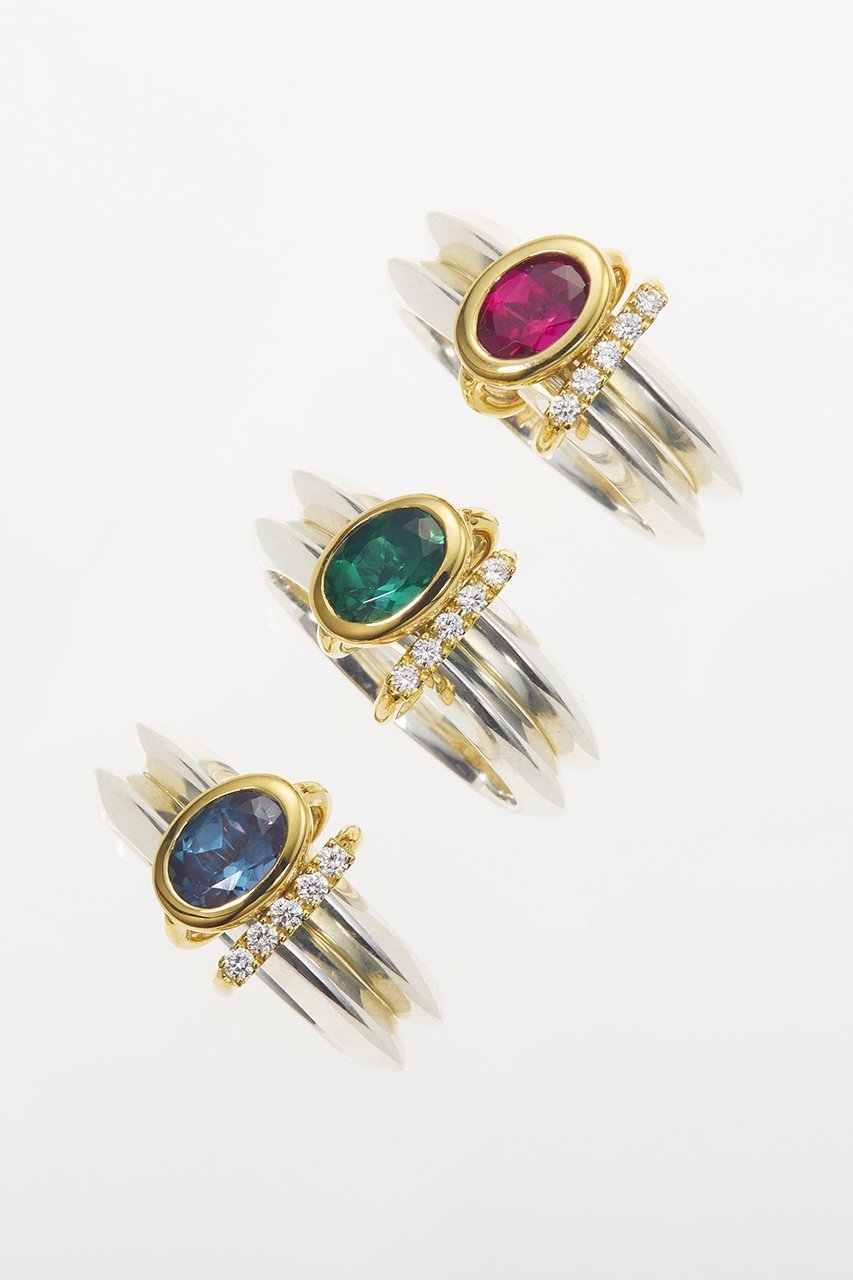 【エネイ/ENEY】の【受注生産】MEBUKI ダブルリング/エメラルド 人気、トレンドファッション・服の通販 founy(ファニー) 　ファッション　Fashion　レディースファッション　Fashion for Women　ジュエリー　Jewelry　シルバー　Silver, Metallic Silver　ストーン　Stone, Gem-Like　ダブル　Double, Double-Breasted　エレガント 上品　Elegant　other-6|ID: prp329100004725026 ipo3291000000035834321