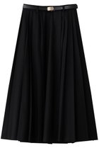 【エブール/ebure】のウールポプリン サイドプリーツラップライクスカート ブラック|ID: prp329100004725041 ipo3291000000035744222