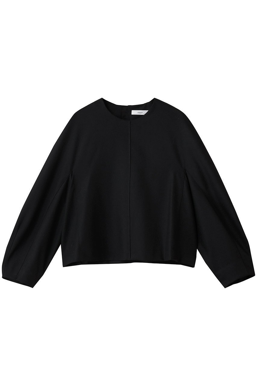 【エブール/ebure】のウールポプリン プルオーバーブラウス インテリア・キッズ・メンズ・レディースファッション・服の通販 founy(ファニー) 　ファッション　Fashion　レディースファッション　Fashion for Women　トップス・カットソー　Cut & Sew Tops　シャツ・ブラウス・オフィスカジュアル　Elegant Blouses & Button-Ups　カジュアルプルオーバー・ニットトップス　Pullovers & Knit Tops / Casual Pullovers　ウォーム　Warm Fabric　スリーブ　Sleeve, Long Sleeve / Short Sleeve　メルトン　Melton, Heavy Wool　ロング　Long, Long-Length　ブラック|ID: prp329100004725042 ipo3291000000035834388