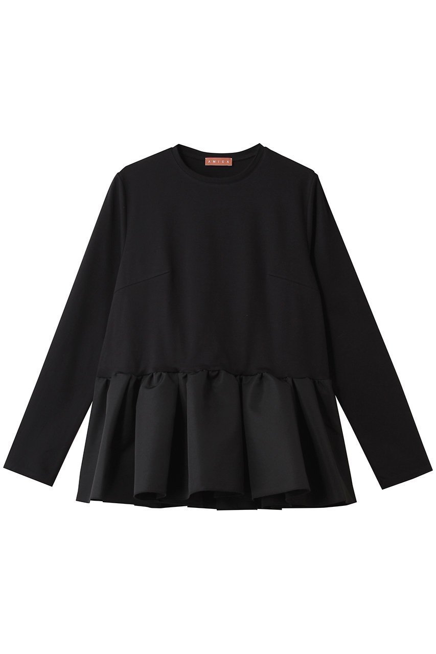 【アミカ/AMICA】のバレリーナロングTシャツ インテリア・キッズ・メンズ・レディースファッション・服の通販 founy(ファニー) 　ファッション　Fashion　レディースファッション　Fashion for Women　トップス・カットソー　Cut & Sew Tops　シャツ・ブラウス・オフィスカジュアル　Elegant Blouses & Button-Ups　ロングTシャツ・Tシャツ　Longline T-Shirts & Tees　カットソー・ベーシックTシャツ　Cut-and-Sewn Tops / Stretch Tees & Basics　おすすめ　Recommended / Our Picks　グログラン　Grosgrain, Grosgrain Ribbon　サテン　Satin, Glossy Fabric　スリーブ　Sleeve, Long Sleeve / Short Sleeve　バレエ　Ballet, Ballet Style　モダン　Modern, Contemporary　リラックス　Relax, Relaxed Fit　ロング　Long, Long-Length　人気　Popular, Best Seller　切替　Switching, Contrast Panel　新作・新入荷　New Arrivals / New In　ブラック|ID: prp329100004725057 ipo3291000000034143959