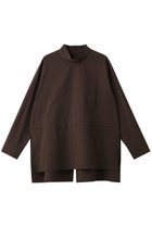 【プレインピープル/PLAIN PEOPLE】のCOTTON SABREタック&スリットハイネックブラウス 人気、トレンドファッション・服の通販 founy(ファニー) ファッション Fashion レディースファッション Fashion for Women トップス・カットソー Cut & Sew Tops シャツ・ブラウス・オフィスカジュアル Elegant Blouses & Button-Ups スリット Slit, Slit Detail スリーブ Sleeve, Long Sleeve / Short Sleeve ハイネック High Neck, Mock Neck ロング Long, Long-Length 新作・新入荷 New Arrivals / New In thumbnail ブラウン|ID: prp329100004725065 ipo3291000000034144015