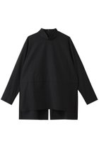 【プレインピープル/PLAIN PEOPLE】のCOTTON SABREタック&スリットハイネックブラウス 人気、トレンドファッション・服の通販 founy(ファニー) ファッション Fashion レディースファッション Fashion for Women トップス・カットソー Cut & Sew Tops シャツ・ブラウス・オフィスカジュアル Elegant Blouses & Button-Ups スリット Slit, Slit Detail スリーブ Sleeve, Long Sleeve / Short Sleeve ハイネック High Neck, Mock Neck ロング Long, Long-Length 新作・新入荷 New Arrivals / New In thumbnail ブラック|ID: prp329100004725065 ipo3291000000034144016
