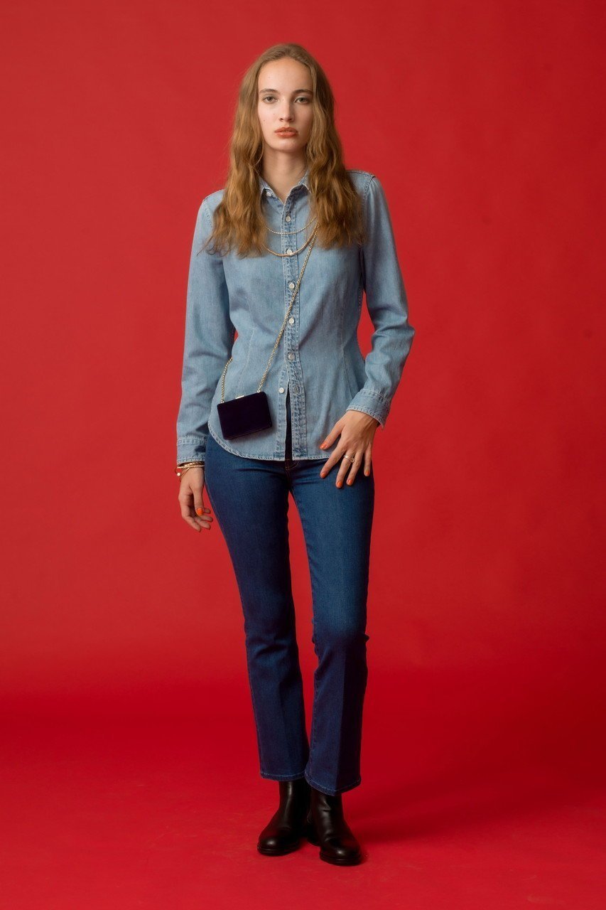 【マザー/MOTHER】のTHE ITTY BITTY PINCHIE FRENCHI デニムシャツ (ETD) 人気、トレンドファッション・服の通販 founy(ファニー) 　ファッション　Fashion　レディースファッション　Fashion for Women　トップス・カットソー　Cut & Sew Tops　シャツ・ブラウス・オフィスカジュアル　Elegant Blouses & Button-Ups　コレクション　Collection, Seasonal Line　スリーブ　Sleeve, Long Sleeve / Short Sleeve　デニム　Denim, Jeans Material　バランス　Balance, Style Balance　フィット　Fit, Slim Fit　ロング　Long, Long-Length　人気　Popular, Best Seller　秋　Autumn　other-8|ID: prp329100004725072 ipo3291000000035834572