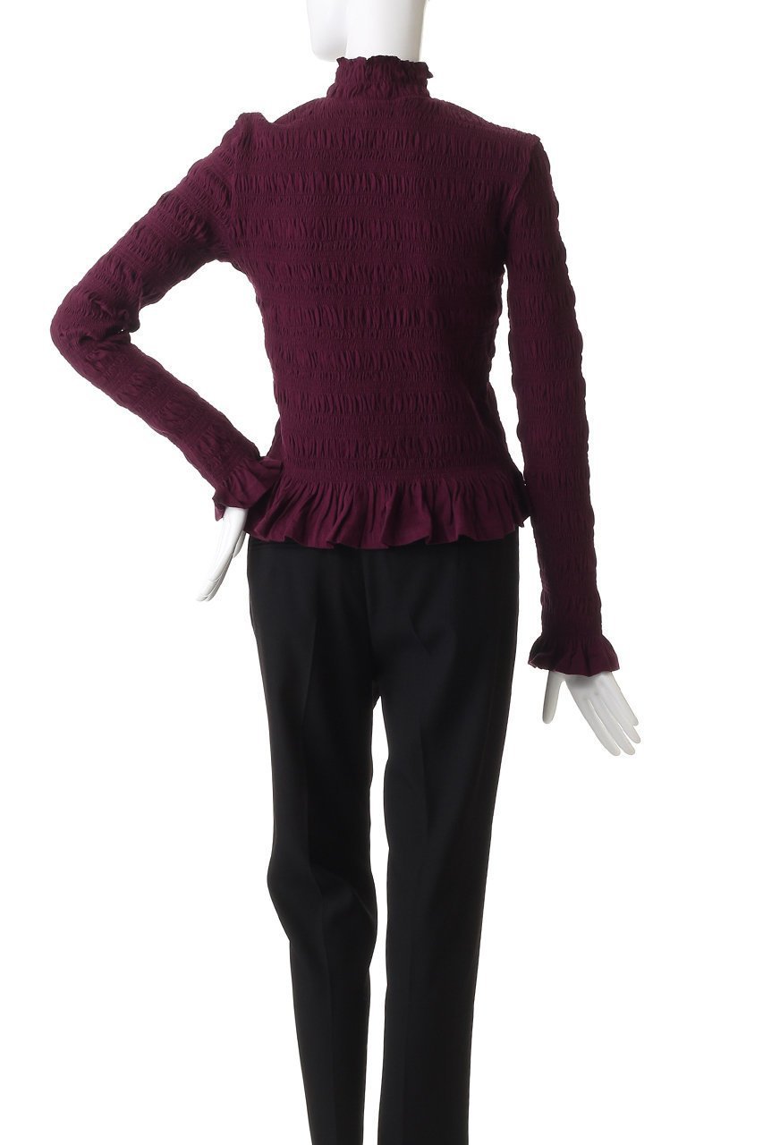 【マーレット/MERLETTE】のKANTOR スモッキング刺しゅう ハイネックジャージートップス 人気、トレンドファッション・服の通販 founy(ファニー) 　ファッション　Fashion　レディースファッション　Fashion for Women　トップス・カットソー　Cut & Sew Tops　ニット　Knit Tops & Sweaters　カジュアルプルオーバー・ニットトップス　Pullovers & Knit Tops / Casual Pullovers　スモッキング　Smocking, Gathered Stitching　トレンド　Trend, Trending Now　フリル　Frill, Ruffle　再入荷　Restock / Back in Stock　other-4|ID: prp329100004725083 ipo3291000000035834584