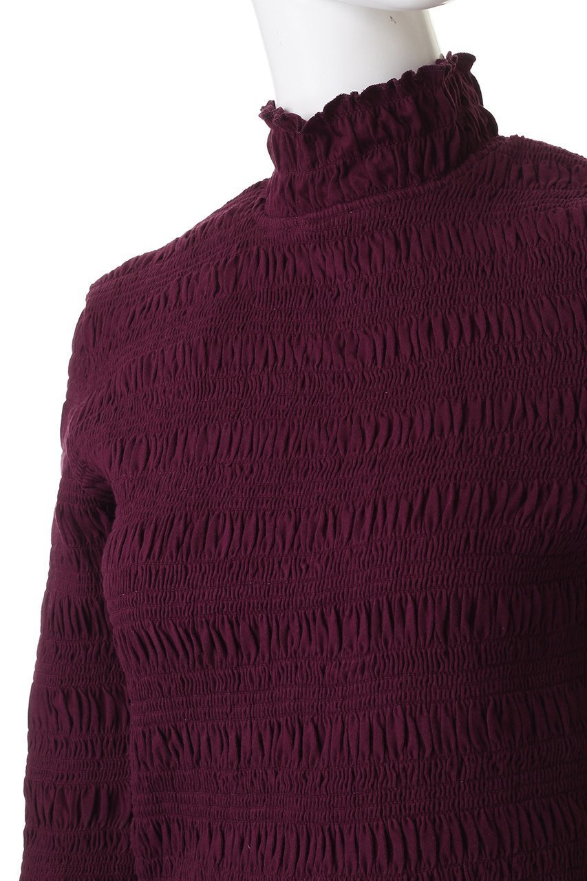 【マーレット/MERLETTE】のKANTOR スモッキング刺しゅう ハイネックジャージートップス 人気、トレンドファッション・服の通販 founy(ファニー) 　ファッション　Fashion　レディースファッション　Fashion for Women　トップス・カットソー　Cut & Sew Tops　ニット　Knit Tops & Sweaters　カジュアルプルオーバー・ニットトップス　Pullovers & Knit Tops / Casual Pullovers　スモッキング　Smocking, Gathered Stitching　トレンド　Trend, Trending Now　フリル　Frill, Ruffle　再入荷　Restock / Back in Stock　other-5|ID: prp329100004725083 ipo3291000000035834586