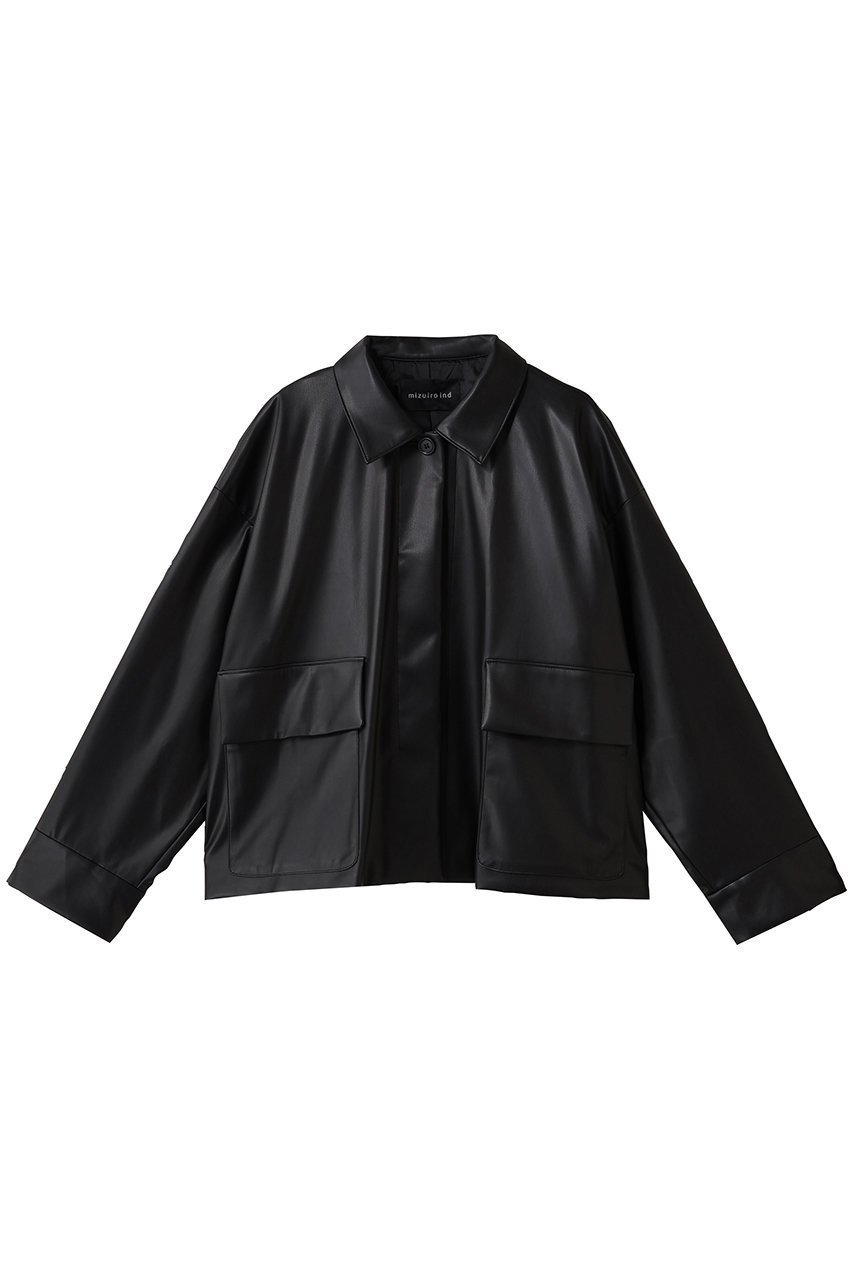 【ミズイロ インド/mizuiro ind】のsynthetic leather shirt JK ジャケット インテリア・キッズ・メンズ・レディースファッション・服の通販 founy(ファニー) 　ファッション　Fashion　レディースファッション　Fashion for Women　アウター　Coat / Outerwear Collection　レディースジャケット・軽アウター　Jackets　ショート　Short, Short Length　ジャケット　Jacket, Outerwear　トレンド　Trend, Trending Now　リアル　Real, Realistic　ワーク　Workwear, Utility Style　新作・新入荷　New Arrivals / New In　black|ID: prp329100004725085 ipo3291000000034144141