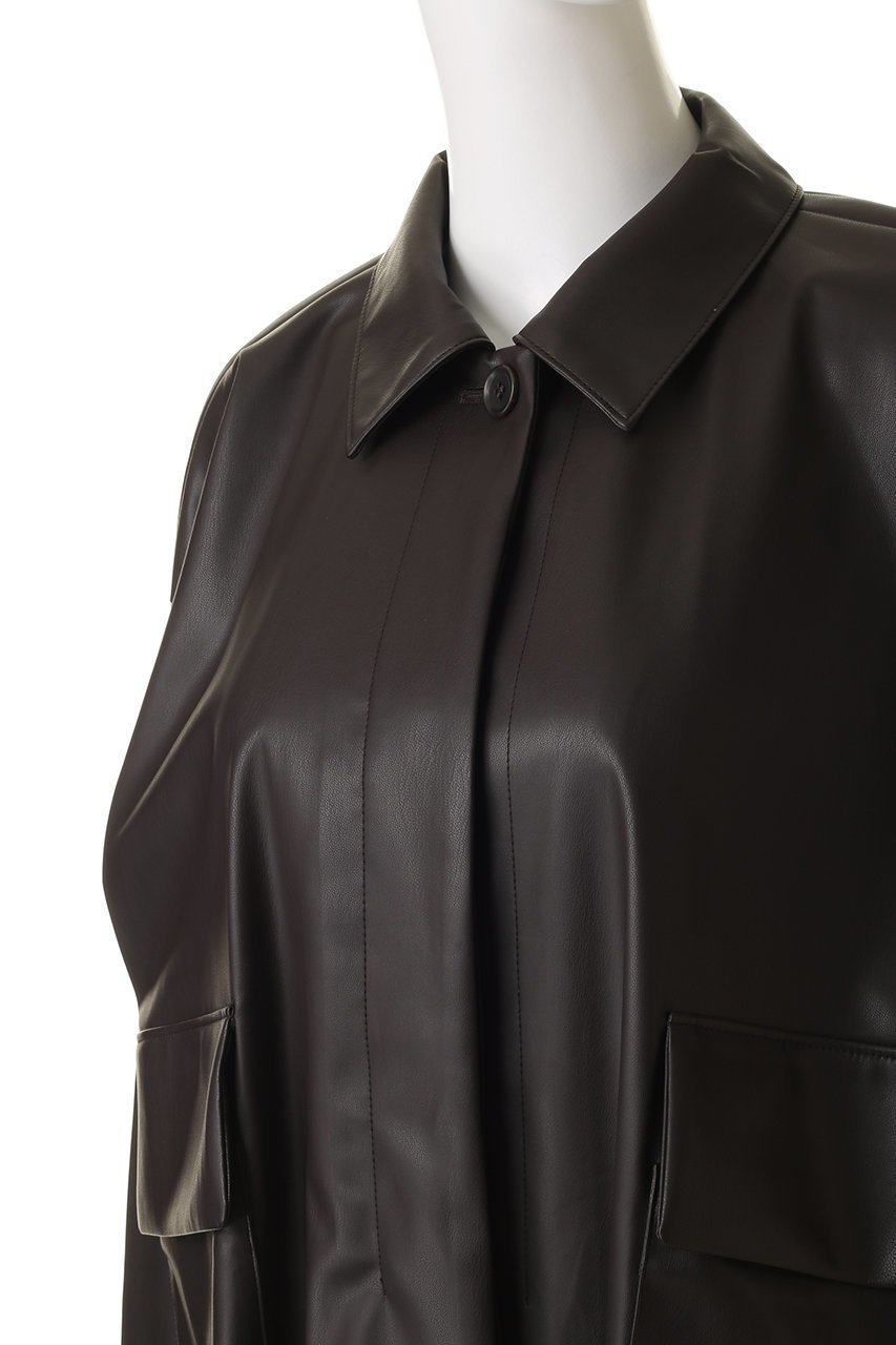 【ミズイロ インド/mizuiro ind】のシンセティックレザーシャツジャケット 人気、トレンドファッション・服の通販 founy(ファニー) ファッション Fashion レディースファッション Fashion for Women アウター Coat / Outerwear Collection レディースジャケット・軽アウター Jackets ショート Short, Short Length ジャケット Jacket, Outerwear トレンド Trend, Trending Now リアル Real, Realistic ワーク Workwear, Utility Style other-5|ID: prp329100004725085 ipo3291000000035384709