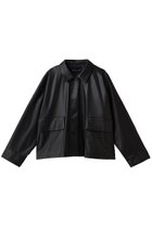 【ミズイロ インド/mizuiro ind】のシンセティックレザーシャツジャケット black|ID:prp329100004725085