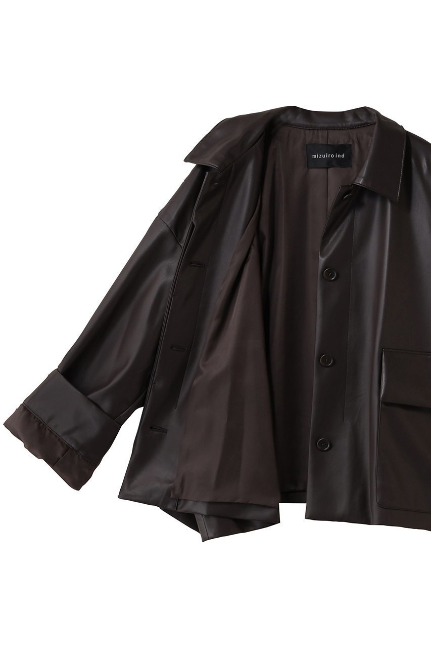 【ミズイロ インド/mizuiro ind】のシンセティックレザーシャツジャケット 人気、トレンドファッション・服の通販 founy(ファニー) ファッション Fashion レディースファッション Fashion for Women アウター Coat / Outerwear Collection レディースジャケット・軽アウター Jackets ショート Short, Short Length ジャケット Jacket, Outerwear トレンド Trend, Trending Now リアル Real, Realistic ワーク Workwear, Utility Style other-6|ID: prp329100004725085 ipo3291000000036550964