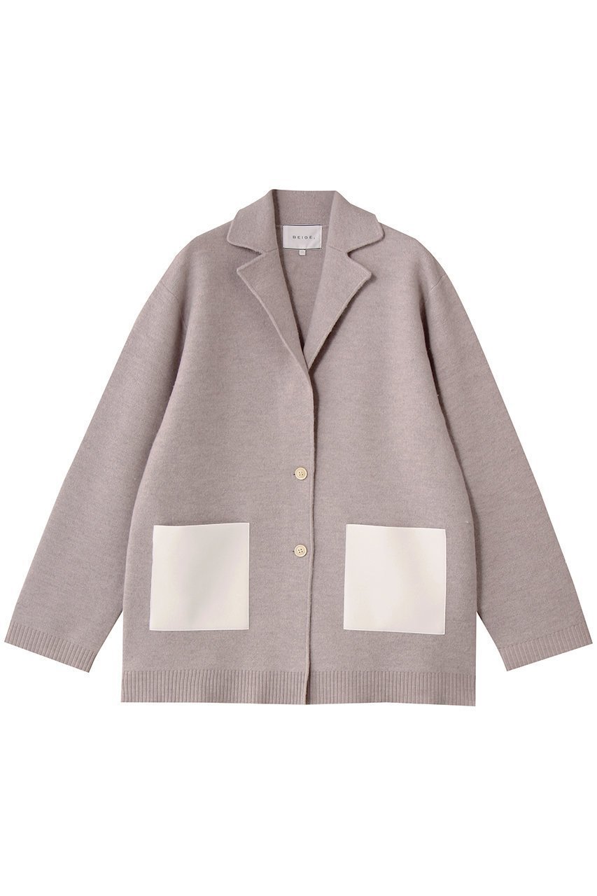 【ベイジ,/BEIGE,】のCHICORA(チコラ)/レザーポケット付きウールニットジャケット インテリア・キッズ・メンズ・レディースファッション・服の通販 founy(ファニー) 　ファッション　Fashion　レディースファッション　Fashion for Women　アウター　Coat / Outerwear Collection　レディースジャケット・軽アウター　Jackets　ジャケット　Jacket, Outerwear　ポケット　Pocket, Pocket Detail　新作・新入荷　New Arrivals / New In　Taupe|ID: prp329100004725093 ipo3291000000034144206