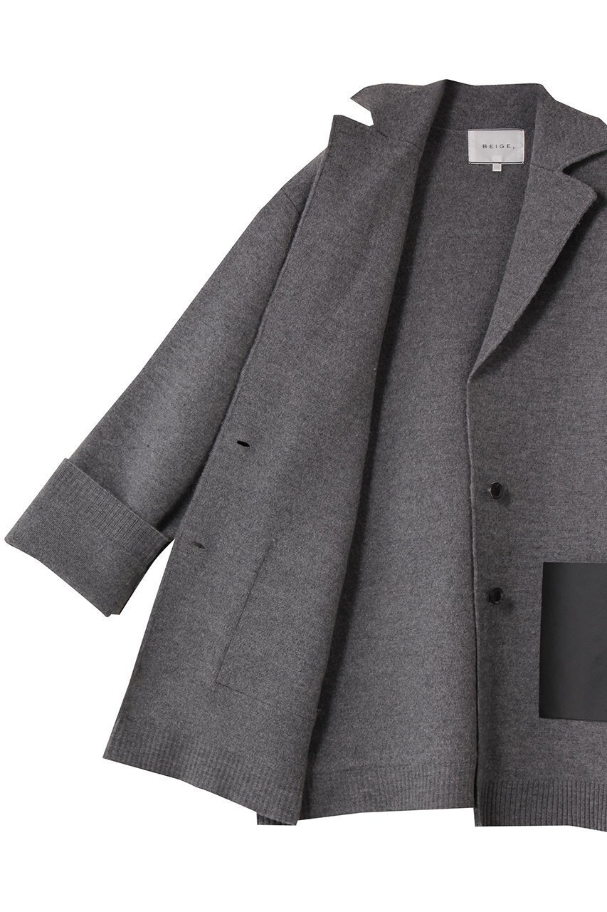 【ベイジ,/BEIGE,】のCHICORA(チコラ)/レザーポケット付きウールニットジャケット 人気、トレンドファッション・服の通販 founy(ファニー) 　ファッション　Fashion　レディースファッション　Fashion for Women　アウター　Coat / Outerwear Collection　レディースジャケット・軽アウター　Jackets　ジャケット　Jacket, Outerwear　ポケット　Pocket, Pocket Detail　新作・新入荷　New Arrivals / New In　other-6|ID: prp329100004725093 ipo3291000000034144212