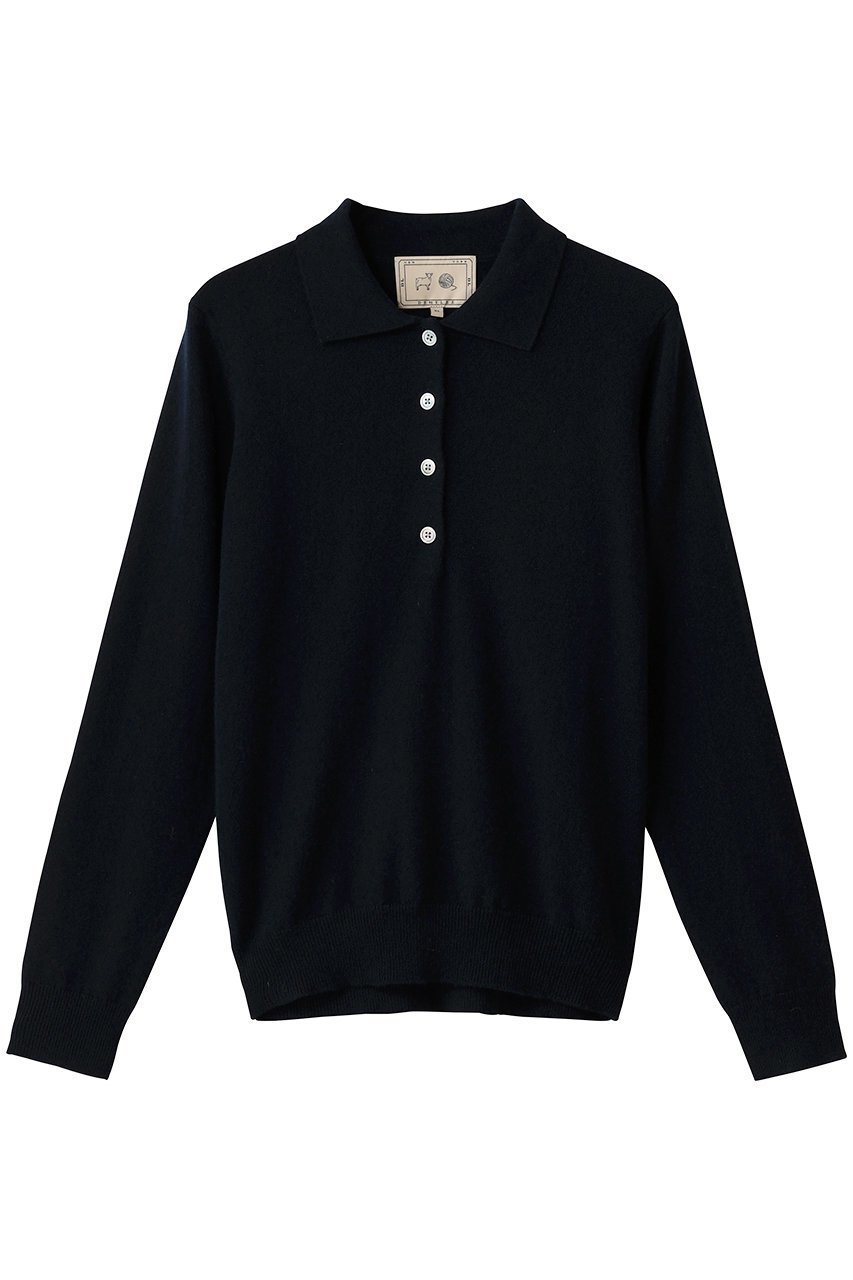 【デミーリー/DEMYLEE】のDEMIRA シグネチャーカシミヤ ポロニットプルオーバー インテリア・キッズ・メンズ・レディースファッション・服の通販 founy(ファニー) 　ファッション　Fashion　レディースファッション　Fashion for Women　トップス・カットソー　Cut & Sew Tops　ニット　Knit Tops & Sweaters　カジュアルプルオーバー・ニットトップス　Pullovers & Knit Tops / Casual Pullovers　クラシック　Classic, Timeless Style　スラックス　Slacks, Dress Pants　デニム　Denim, Jeans Material　フィット　Fit, Slim Fit　定番　Standard, Basic Item　新作・新入荷　New Arrivals / New In　ネイビー|ID: prp329100004725098 ipo3291000000034144344