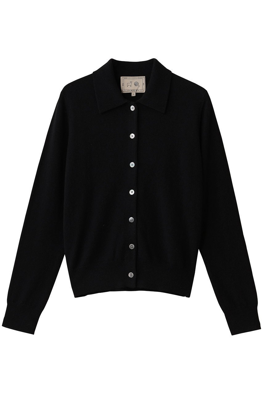【デミーリー/DEMYLEE】のROMILLY シグネチャーカシミヤ ポロニットカーディガン インテリア・キッズ・メンズ・レディースファッション・服の通販 founy(ファニー) 　ファッション　Fashion　レディースファッション　Fashion for Women　トップス・カットソー　Cut & Sew Tops　ニット　Knit Tops & Sweaters　カーディガン・羽織り　Layered Style Cardigans　カーディガン　Cardigan, Knitwear　クラシカル　Classical, Vintage-Inspired　エレガント 上品　Elegant　定番　Standard, Basic Item　新作・新入荷　New Arrivals / New In　ブラック|ID: prp329100004725100 ipo3291000000034144358
