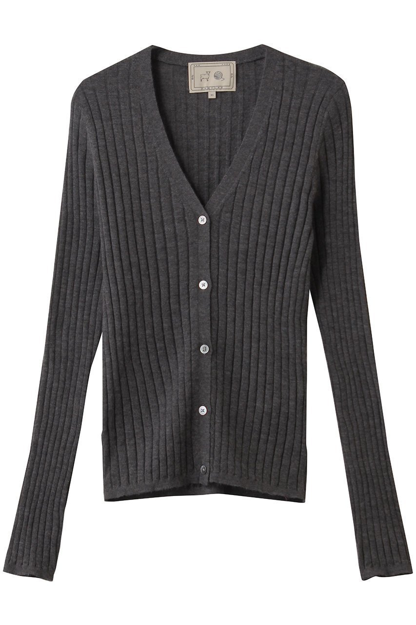 【デミーリー/DEMYLEE】のKELLY シグネチャーカシミヤ リブニットカーディガン インテリア・キッズ・メンズ・レディースファッション・服の通販 founy(ファニー) 　ファッション　Fashion　レディースファッション　Fashion for Women　トップス・カットソー　Cut & Sew Tops　ニット　Knit Tops & Sweaters　カーディガン・羽織り　Layered Style Cardigans　カーディガン　Cardigan, Knitwear　デニム　Denim, Jeans Material　フィット　Fit, Slim Fit　フレア　Flare, Flared　定番　Standard, Basic Item　チャコールグレー|ID: prp329100004727429 ipo3291000000035512839