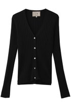 【デミーリー/DEMYLEE】のKELLY シグネチャーカシミヤ リブニットカーディガン 人気、トレンドファッション・服の通販 founy(ファニー) ファッション Fashion レディースファッション Fashion for Women トップス・カットソー Cut & Sew Tops ニット Knit Tops & Sweaters カーディガン・羽織り Layered Style Cardigans カーディガン Cardigan, Knitwear デニム Denim, Jeans Material フィット Fit, Slim Fit フレア Flare, Flared 定番 Standard, Basic Item thumbnail ブラック|ID: prp329100004727429 ipo3291000000035512840