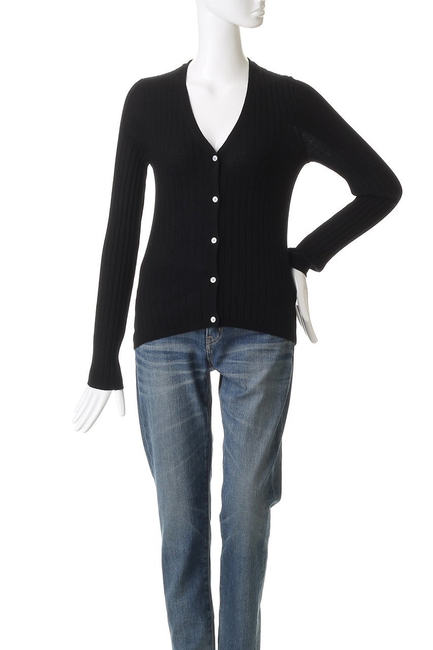 【デミーリー/DEMYLEE】のKELLY シグネチャーカシミヤ リブニットカーディガン 人気、トレンドファッション・服の通販 founy(ファニー) 　ファッション　Fashion　レディースファッション　Fashion for Women　トップス・カットソー　Cut & Sew Tops　ニット　Knit Tops & Sweaters　カーディガン・羽織り　Layered Style Cardigans　カーディガン　Cardigan, Knitwear　デニム　Denim, Jeans Material　フィット　Fit, Slim Fit　フレア　Flare, Flared　定番　Standard, Basic Item　other-2|ID: prp329100004727429 ipo3291000000036054936