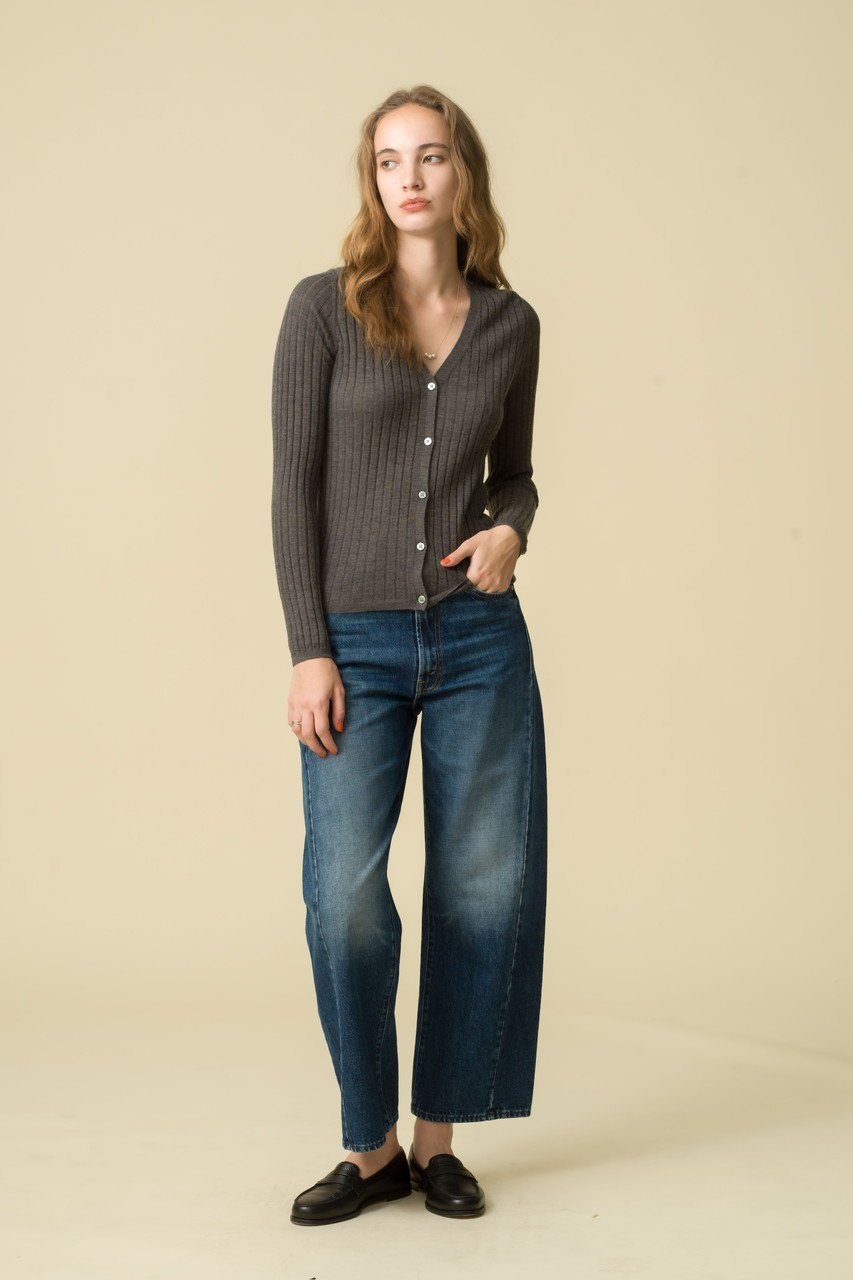 【デミーリー/DEMYLEE】のKELLY シグネチャーカシミヤ リブニットカーディガン 人気、トレンドファッション・服の通販 founy(ファニー) 　ファッション　Fashion　レディースファッション　Fashion for Women　トップス・カットソー　Cut & Sew Tops　ニット　Knit Tops & Sweaters　カーディガン・羽織り　Layered Style Cardigans　カーディガン　Cardigan, Knitwear　デニム　Denim, Jeans Material　フィット　Fit, Slim Fit　フレア　Flare, Flared　定番　Standard, Basic Item　other-8|ID: prp329100004727429 ipo3291000000036054942