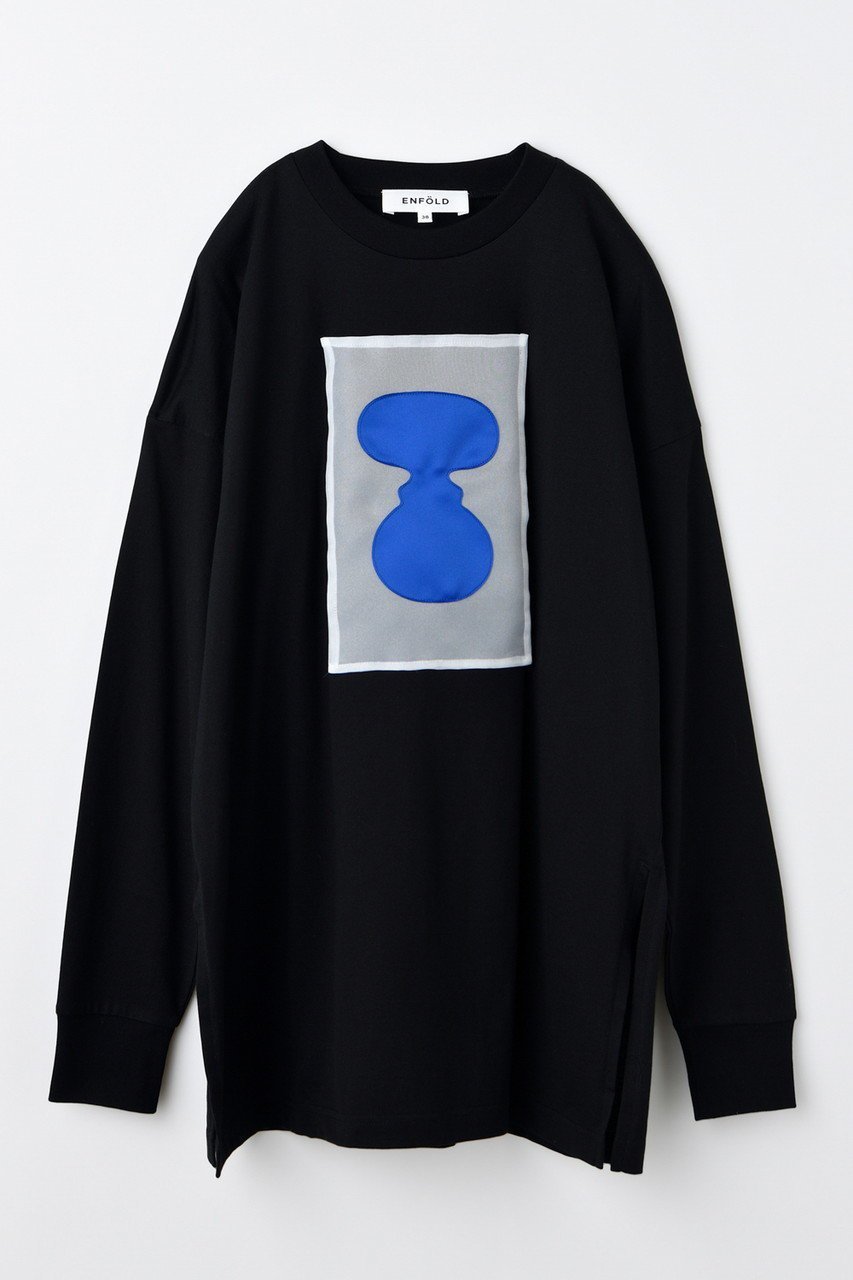 【エンフォルド/ENFOLD】の【10/15 12:00販売開始】FABRIC ART LONG-SLEEVE T-SHIRT/シャツ インテリア・キッズ・メンズ・レディースファッション・服の通販 founy(ファニー) 　ファッション　Fashion　レディースファッション　Fashion for Women　トップス・カットソー　Cut & Sew Tops　シャツ・ブラウス・オフィスカジュアル　Elegant Blouses & Button-Ups　ロングTシャツ・Tシャツ　Longline T-Shirts & Tees　カットソー・ベーシックTシャツ　Cut-and-Sewn Tops / Stretch Tees & Basics　スリーブ　Sleeve, Long Sleeve / Short Sleeve　バランス　Balance, Style Balance　モチーフ　Motif, Design Theme　ロング　Long, Long-Length　今季　This Season, Current Season　定番　Standard, Basic Item　新作・新入荷　New Arrivals / New In　ブラック|ID: prp329100004727431 ipo3291000000034153275