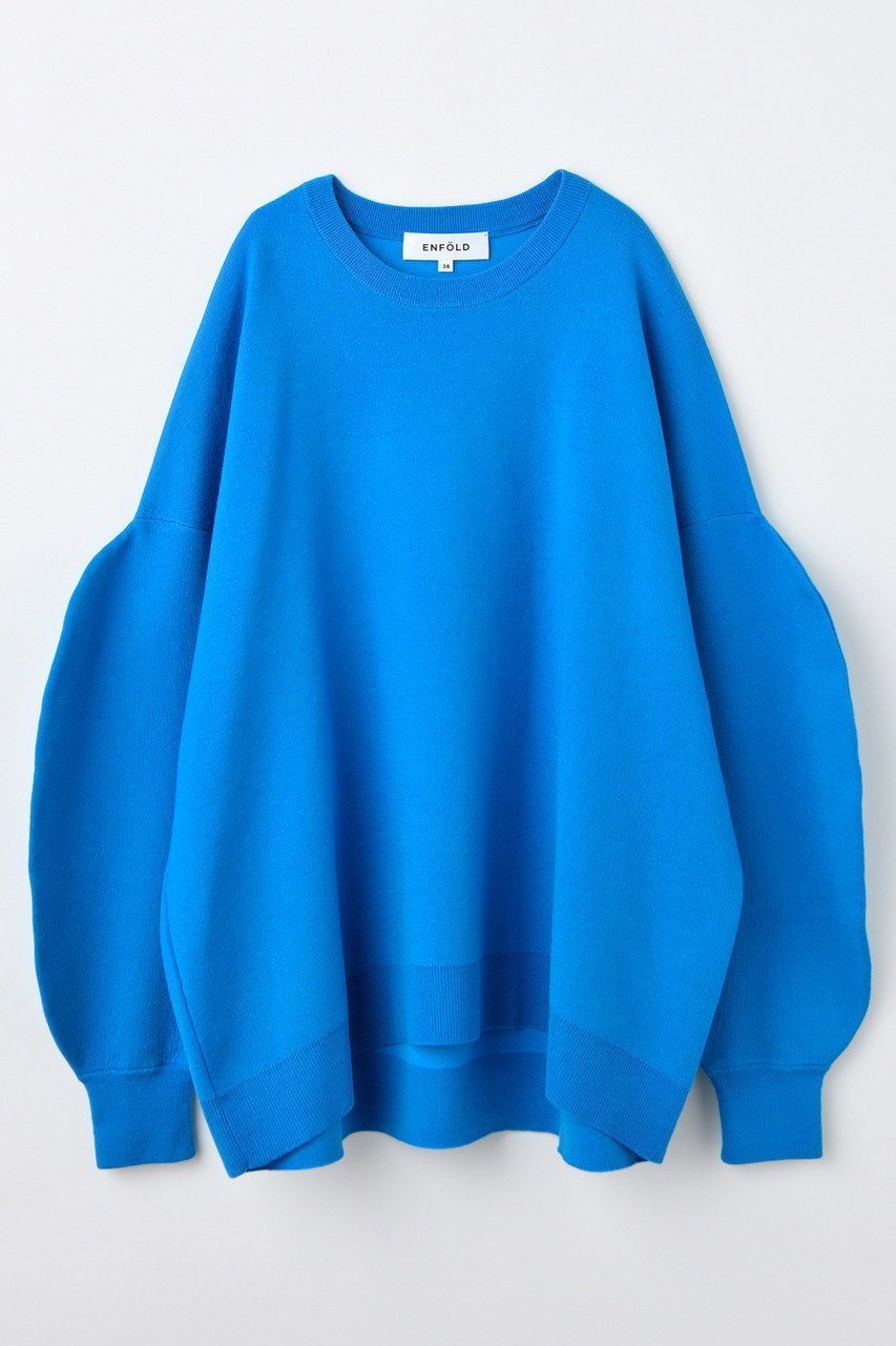【エンフォルド/ENFOLD】の【10/15 12:00販売開始】DOUBLE-FACE PULLOVER/プルオーバー インテリア・キッズ・メンズ・レディースファッション・服の通販 founy(ファニー) 　ファッション　Fashion　レディースファッション　Fashion for Women　トップス・カットソー　Cut & Sew Tops　シャツ・ブラウス・オフィスカジュアル　Elegant Blouses & Button-Ups　レディースパーカー・カジュアルフーディー　Casual Hoodies & Sweatshirts　ロングTシャツ・Tシャツ　Longline T-Shirts & Tees　カジュアルプルオーバー・ニットトップス　Pullovers & Knit Tops / Casual Pullovers　スウェット・クルーネックトップス　Sweatshirts & Crewnecks / Relaxed Fit Sweat Tops　カットソー・ベーシックTシャツ　Cut-and-Sewn Tops / Stretch Tees & Basics　ダブル　Double, Double-Breasted　定番　Standard, Basic Item　新作・新入荷　New Arrivals / New In　ブルー|ID: prp329100004727437 ipo3291000000034153302